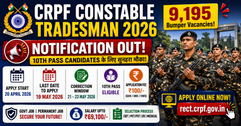 CRPF Constable Tradesman Recruitment 2026