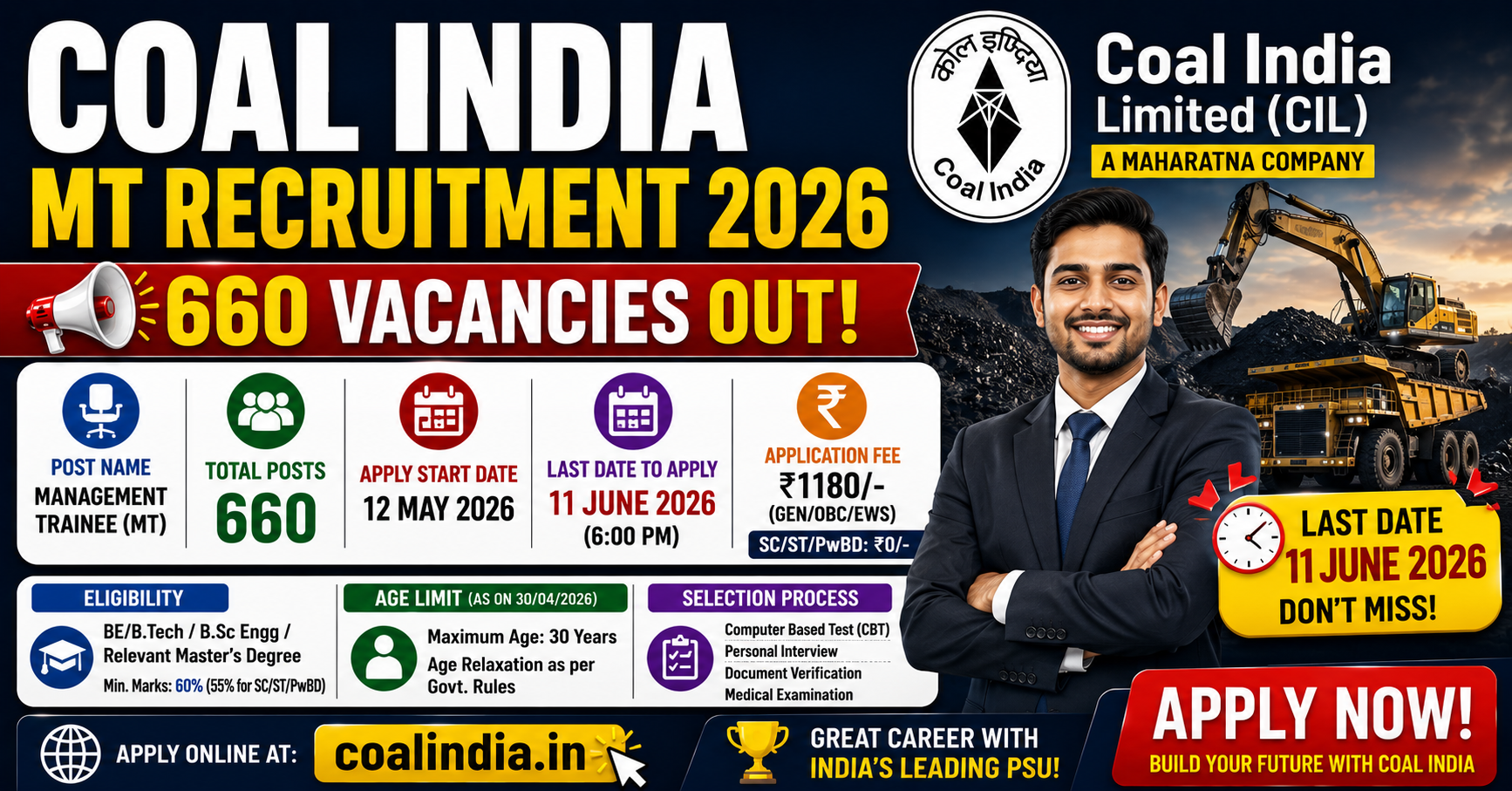 Coal India MT Recruitment 2026Coal India MT Recruitment 2026